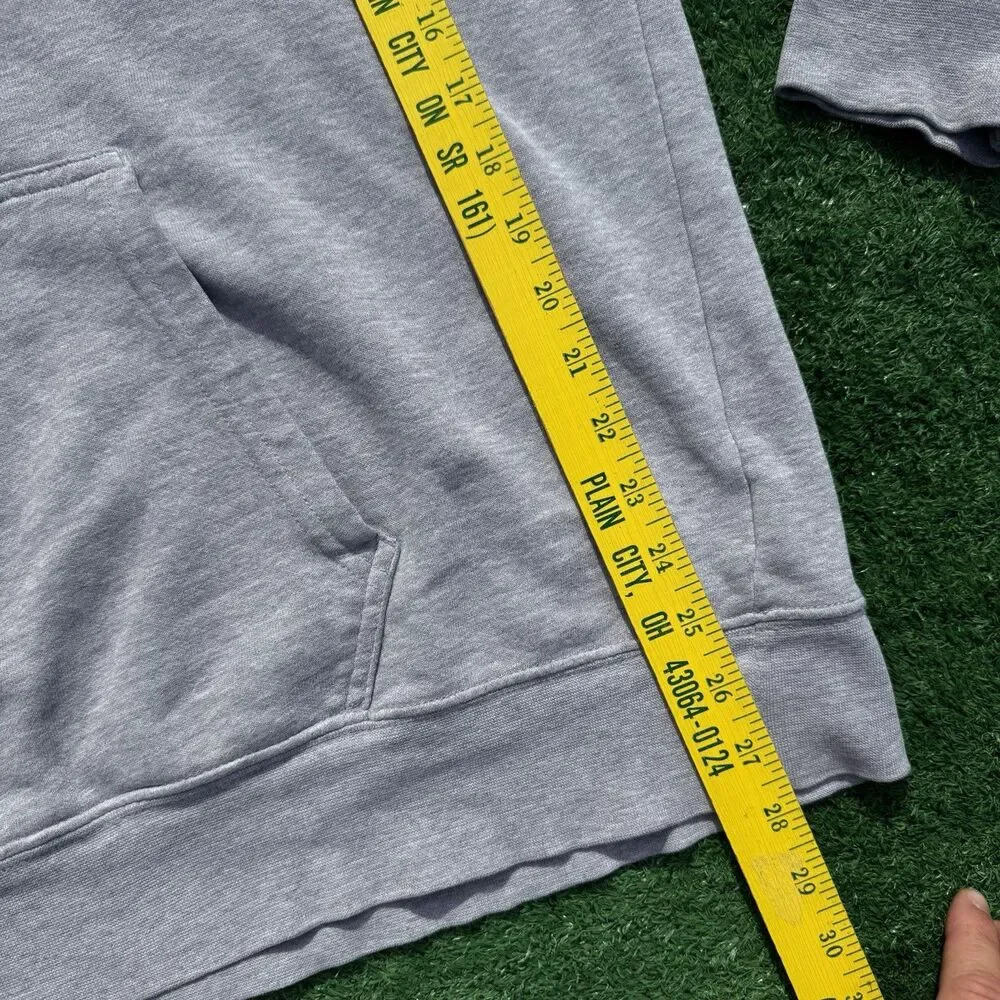 The North Face Hoodie Mens XL Gray Logo Pullover Sweatshirt Distressed Worn